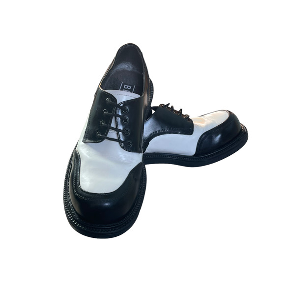 Bed Stu Platform Oxford Lace Up Black and White Loafer with Heel Size 8 main image 5